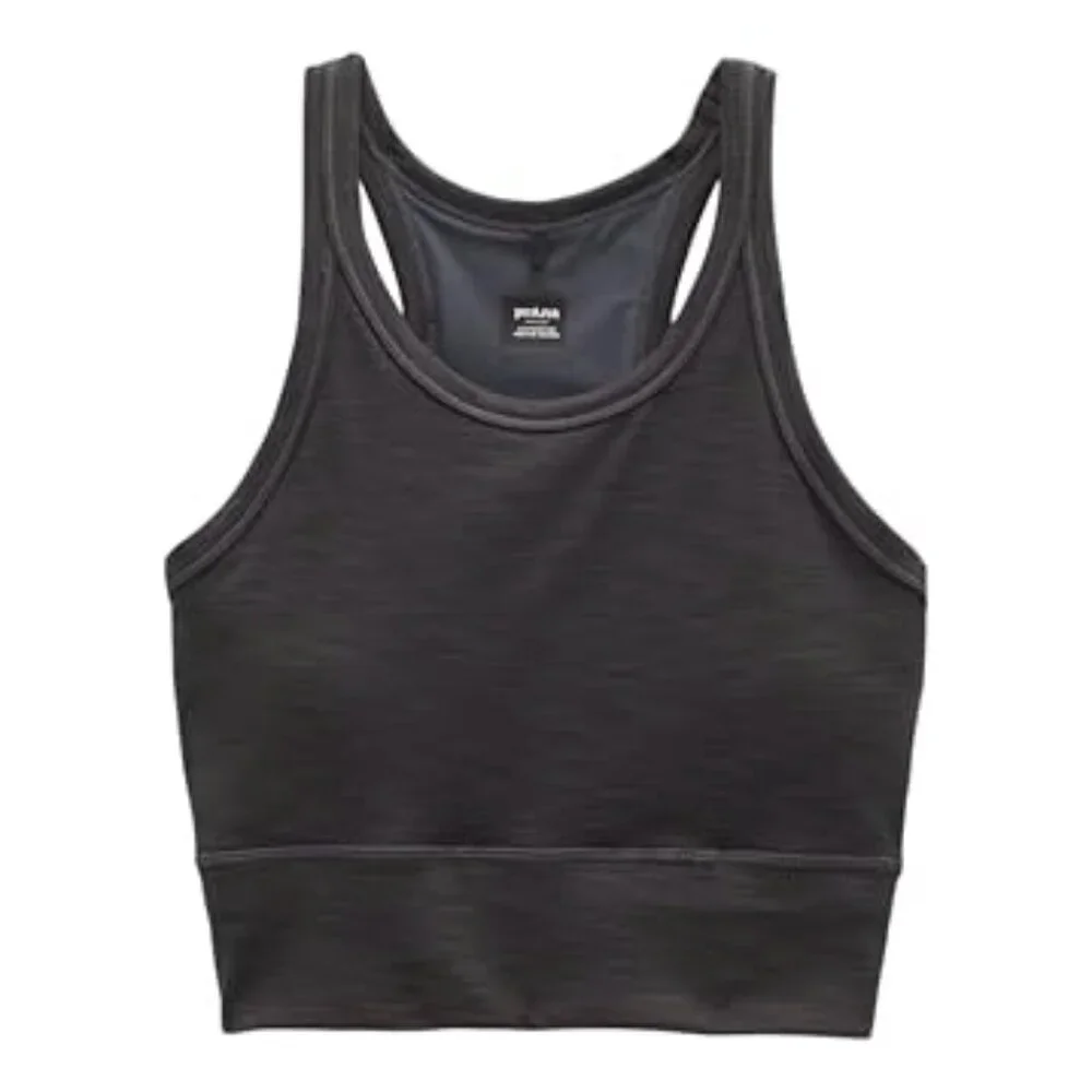 prAna Women's Becksa Bralette, Black Heather, Large